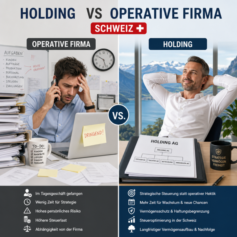 Holding vs operative Firma Schweiz