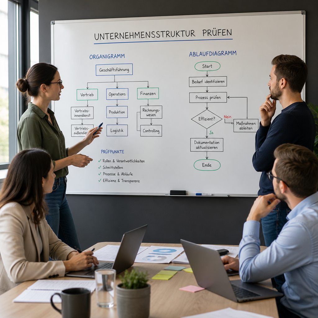 Unternehmensstruktur prüfen im Team