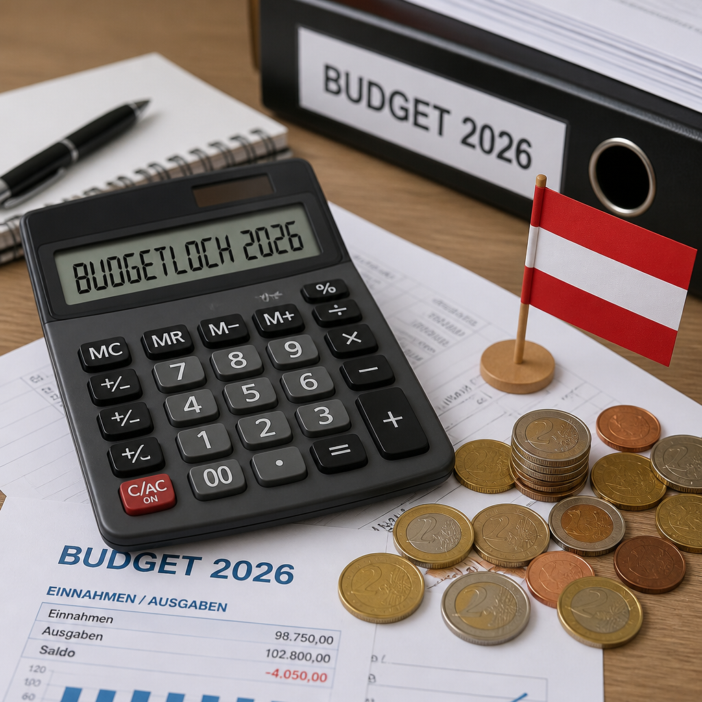 Budgetloch 2026 Rechner und Münzen